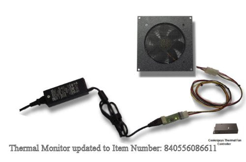 Coolerguys Pre-Set Thermal Controlled Cooling Kits for Cabinets, AV, and Components (Single 120mm, Thermal Plastic) Single 120mm