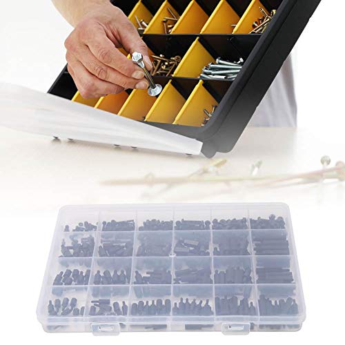 Spacer Screw Nut Assortment Kit, 360Pcs M2/M2.5/M3 Black Nylon Male Female Hex Standoff Spacer Screw Nut Assortment Kit for PCB, Quadcopter Drone, Computer Circuit Board