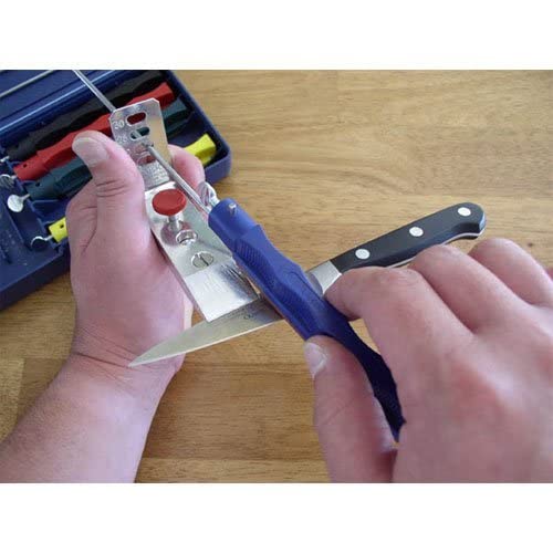 Lansky Standard Knife Sharpening System: 3-Stone Ceramic Knife Sharpener Kit with Honing Oil - LKC03