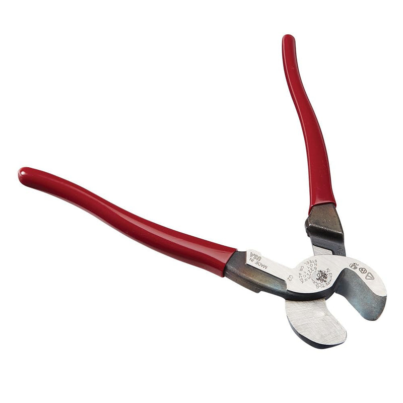 Klein Tools 63225 Cable Cutter, Made in USA, 9-Inch High Leverage Cutter for Aluminum, Copper and Communication Cable Standard Cutter