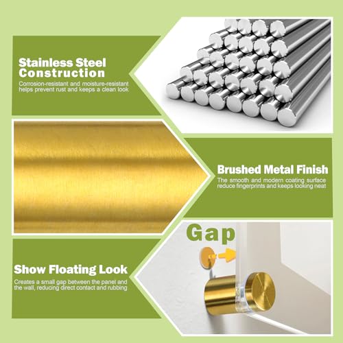 19 x 30mm (Dia. x L) Stainless Steel Standoff Screws - Gold - 24 Pieces 19 x 30mm / 0.75" x 1.18"