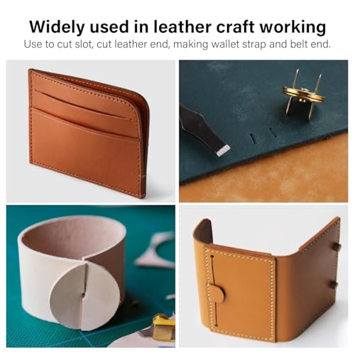 WUTA 12 Pcs Slot Leather Punch Set,Leather Hole Punch Tool,Carbon Steel Black Slotted Punch Leather Craft Tool