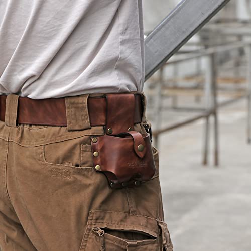 TOURBON Leather Tape Measure Pouch Belt Tool Carrier Holder Holster