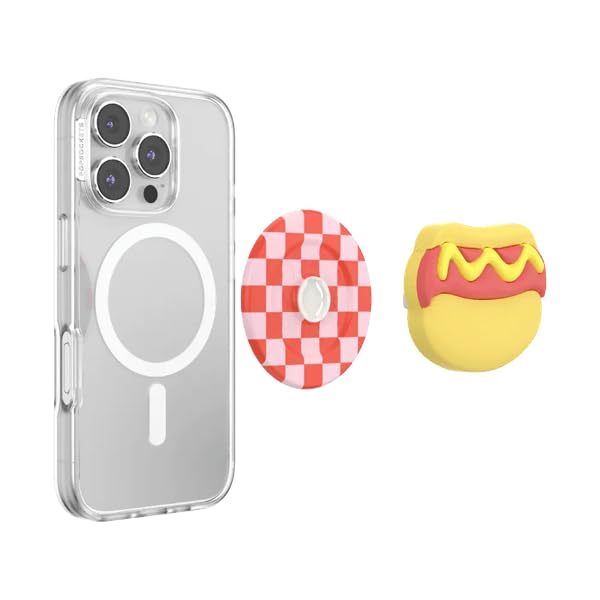 PopSockets Phone Grip for MagSafe, Magnetic Holder- Hot Dog | Removable, For Kindle / Android / iPhone, With Magnet, 3d, Large, Big, Funny