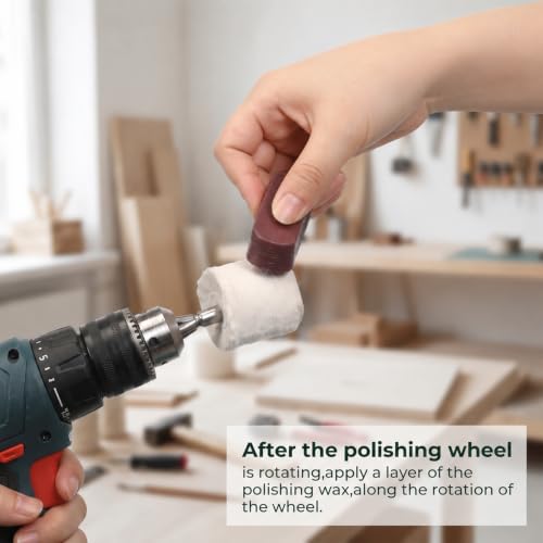 19 Pcs Buffing Wheel for Drill, Polishing Wheel Kit with 6 Pcs