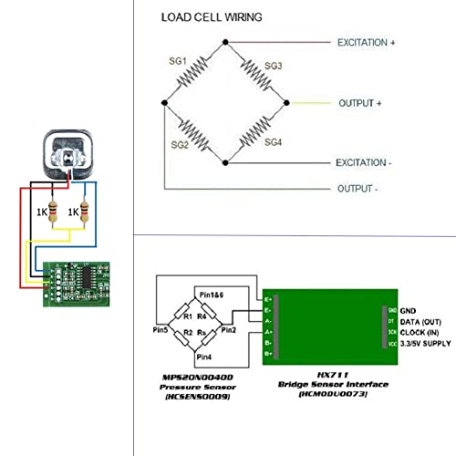 Load Cell 50kg Weight Sensor Half Bridge Strain Gauge HX711 Module