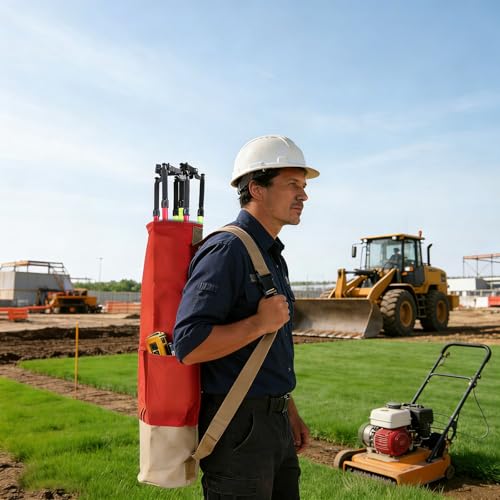 36" Heavy Duty Lath Bag, Lath Stake Bag with Pockets