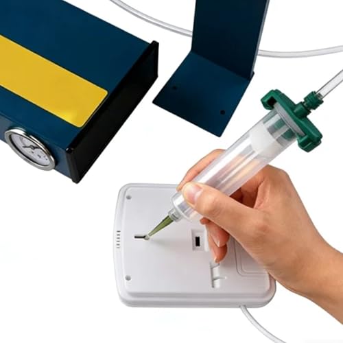 uxcell 3Pcs 10cc Air Tubing Glue Dispenser Syringes Kit, Syringes Connector Adapter Plastic Clear Tube Sleeve with Piston, End Cap, Top Hat for Industrial Glue Liquid Dispensing, Black
