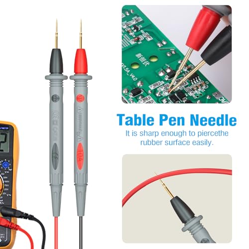 Electrical Multimeter Test Leads Set with Alligator Clips Crocodile Alligator Clips Electrical Test Hook Test Probes Lead Professional Kit for Electric Circuit Connection, DIY School Experiments Test Kit-4