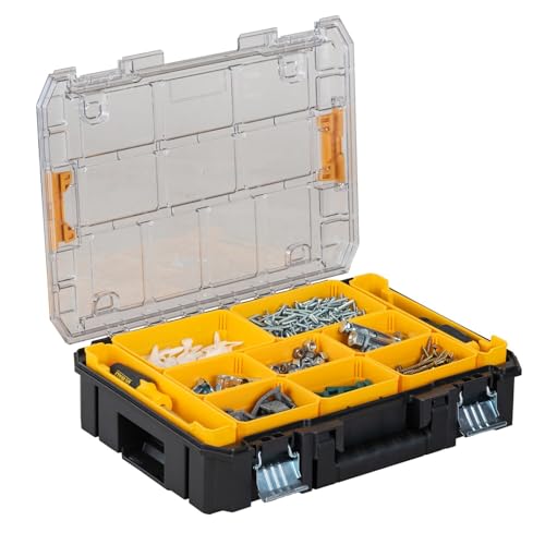 DEWALT TSTAK Tool Organizer, Small Parts and Screw Organizer Tool Box with Removable Compartments, (DWST17805) 17.25" L x 13.25" W x 4.62" H