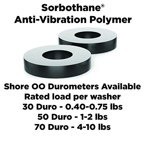 Isolate It: Sorbothane Vibration Isolation Washer 70 Duro (.13" ID - 0.5" OD - .13" Deep) - 12 Pack