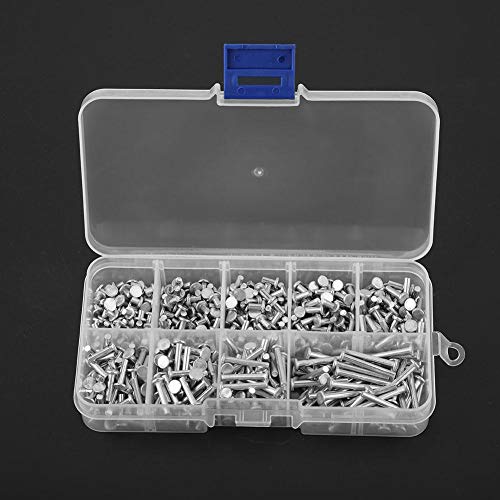 Solid Aluminum Rivet, 450pcs M2.5 Flat Head Aluminum Rivets M2.5 Aluminum Rivet Flat Head Solid Rivet 3mm-20mm Length Flat Head Solid Rivet