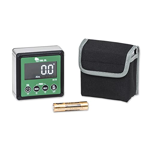 Wisconsin Tool Magnetic Digital Electronic Level and Angle Finder Gauge and Bevel Box, Programmable High-Contrast Angle Measurement Tool with Storage Pouch, Batteries Included