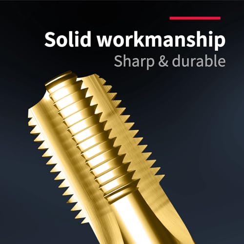 straight slot 3/4"-14 NPT Tap Pipe Thread,M35 High Speed Steel(6542) with Cobalt-Titanium Coating,Taper Pipe Thread Taps DRINYOUNG (Straight NPT3/4"-14) Straight NPT3/4"-14