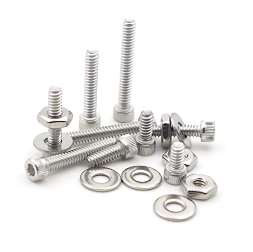 #6-32 UNC Stainless Steel Knurled Hex Socket Cap Screw Nut Washer Kit #6-32UNC