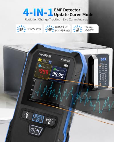 FNIRSI ERD-10 4-in-1 EMF Detector, Curve Display EMF Radiation Meter