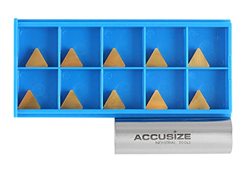 Accusize Industrial Tools Tpg222 Tin Coated Carbide Inserts, 10 Pcs/Box, 2127-1024x10