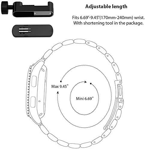 Lamshaw Compatible for Gard Pro Ultra 3 Bands, Quick Release Stainless Steel Metal Replacement Straps Compatible for Gard Pro Ultra 3, ULTRA 2+, HEALTH 3 48mm, 41mm, HEALTH 2+, 2 Smart Watch Black 22mm size band