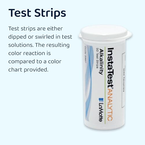 LaMotte Insta-Test 2951 QAC Sanitizer Test Paper, 50-400ppm Range (Vial of 100 Strips) Sanitizer Strength Qac Test Strips 100 count (Pack of 1)