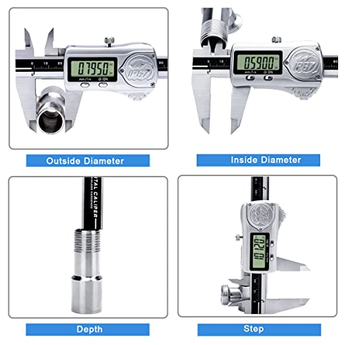 Kynup Digital Caliper, 6 Inch IP67 Waterproof Caliper Measuring Tool Silver