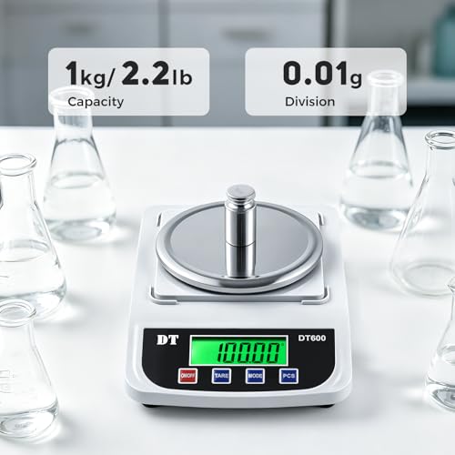 Bonvoisin Lab Scale 1000g x 0.01g Precision Electronic Scientific Scale Analytical Balance for Laboratory Jewelry Kitchen Industry 1000g 0.01g