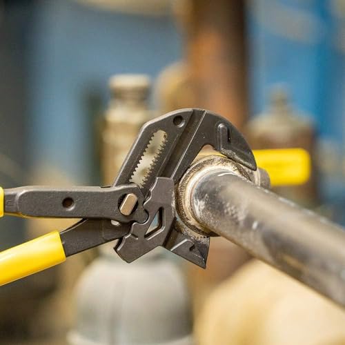 Klein Tools D53010 Plier Wrench, High Leverage Multi-Use Pump Plier with Adjustable and Reversible Double-Sided Jaw, Smooth and Knurled Teeth, 10-Inch 10-Inch (1-Piece)