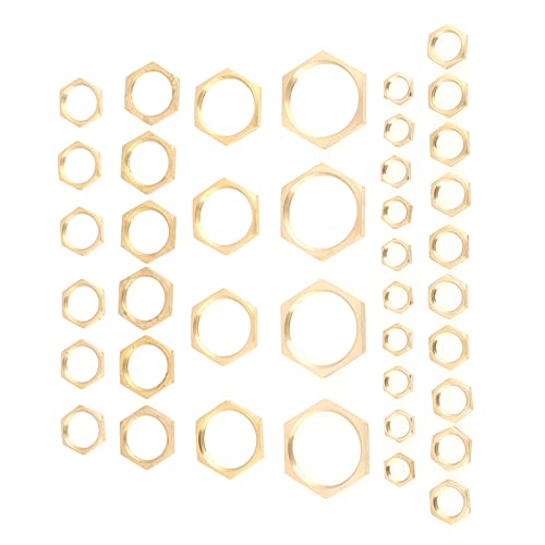 Brass Lock Nut Assortment Kit, 40-Piece G1/8 to G1 Thin