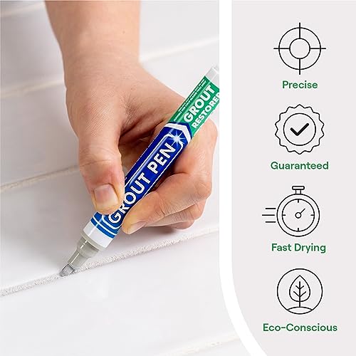 Grout Pen Light Grey Tile Grout Paint Marker - Narrow 5mm Tip (7mL) Narrow Tip