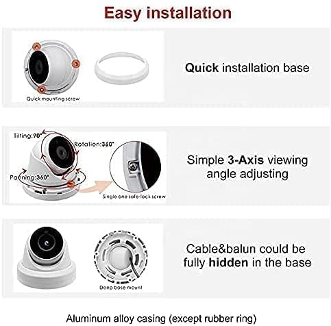 Real HD 6MP Full Color Night Vision ColorVu Turret Dome IP Camera with Visible White LED Lights, 2.8mm Wide Angle, Outdoor Built in Mic, Plug and Play Vandal Dome POE IP Camera