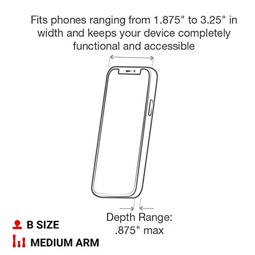 RAM MOUNTS X-Grip Phone Holder with Medium B Size Socket Arm | Medium double socket arm, compatible with RAM Mounts B Size 1" ball components Small Phones