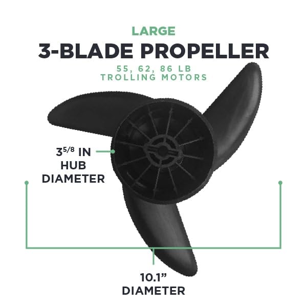 Newport 3-Blade Trolling Motor Propeller Kit – Compatible with 55lb, 62lb & 86lb Newport Motors – Includes Hardware & Spanner Tool – Durable Fiberglass Nylon – 10.1” Diameter 3 Blade 55lb, 62lb, 86lb Thrust
