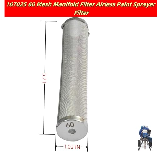 5 Packs 167025 224459 238438 60 Mesh Manifold Filter for Graco 167025/224459 /238438 60 Mesh 5Pcs