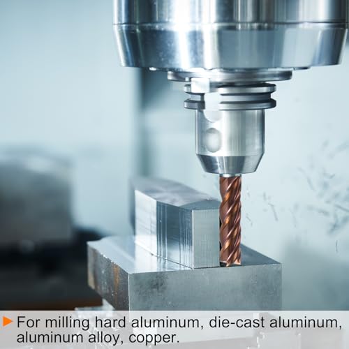 HARFINGTON 5pcs Carbide Square End Mill 6mm (15/64") Dia 6mm (15/64") Shank