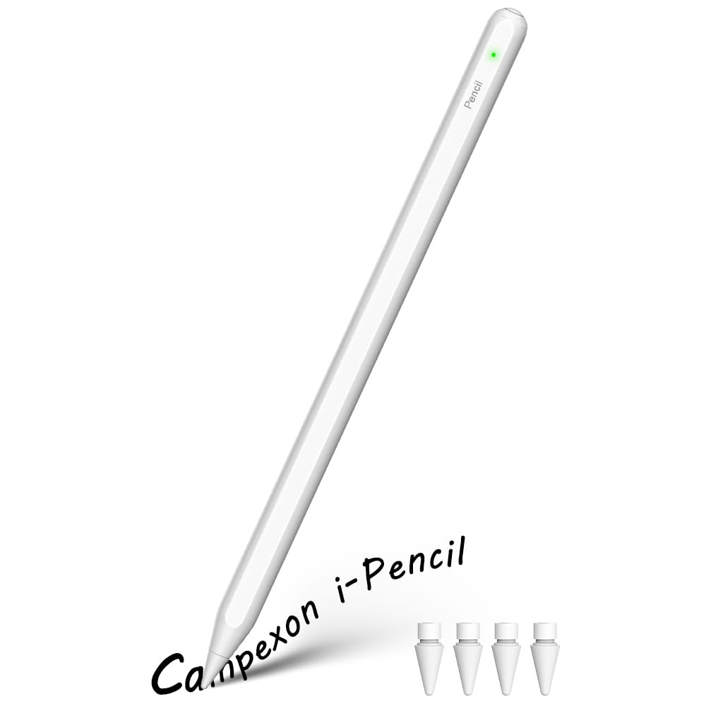 Pencil 2nd Generation for apple, Pen for apple with Magnetic Wireless Charging, Bluetooth, Tilt Sensitivity, Pen for iPad with iPad Pro 11 in 1/2/3/4, iPad Pro 12.9 in 3/4/5/6, iPad Air 4/5, Mini 6 Bright White