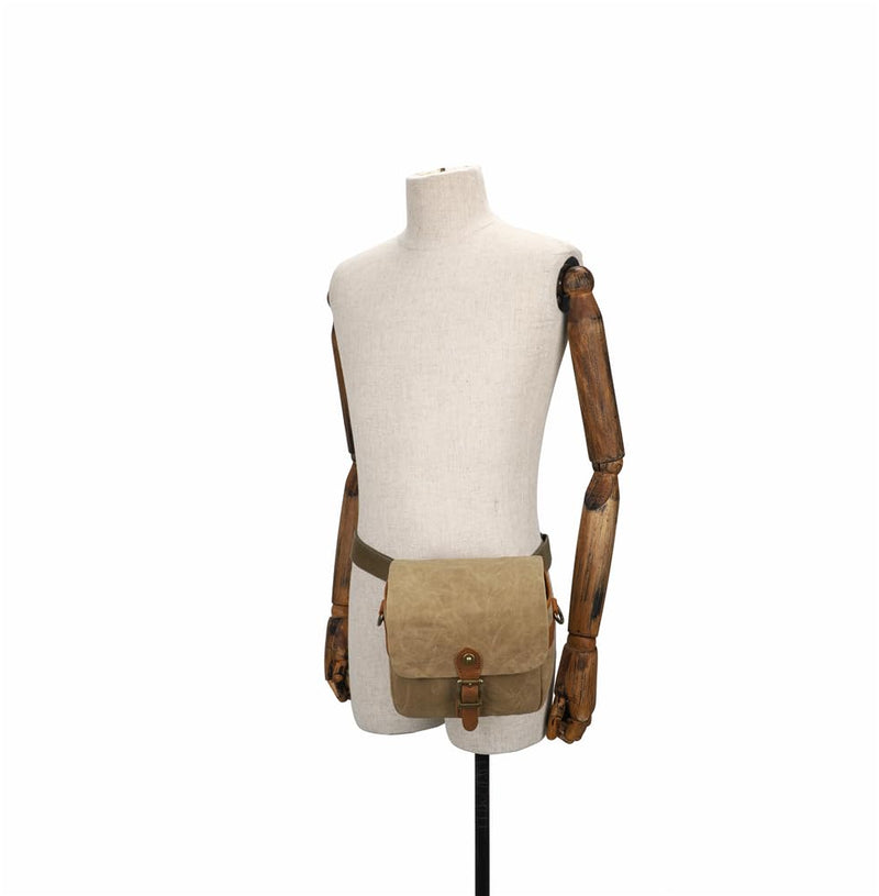 Vintage Canvas DSLR/SLR Camera Bag - Thick Protective Case for Camera and Lens - Water Resistant - Sling Shoulder Bag for Photography, Hiking, Shooting, and Traveling(Army Green) Army Green