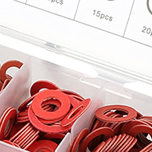 600PCS Faucet Washers Assorted Kit, 12 Sizes Red Rubber Washers Plumbing, Parts Washer with Box, for Household Commercial Appliances