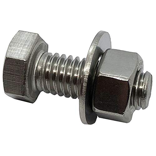 1/4" - 20 x 2.5. 304-STAINLESS Steel Bolts, Nuts & WASHERS - 18-8 HEX Head Bolt - 304 Grade. General Purpose (10) Bolts + (10) Nuts + (10) Washers