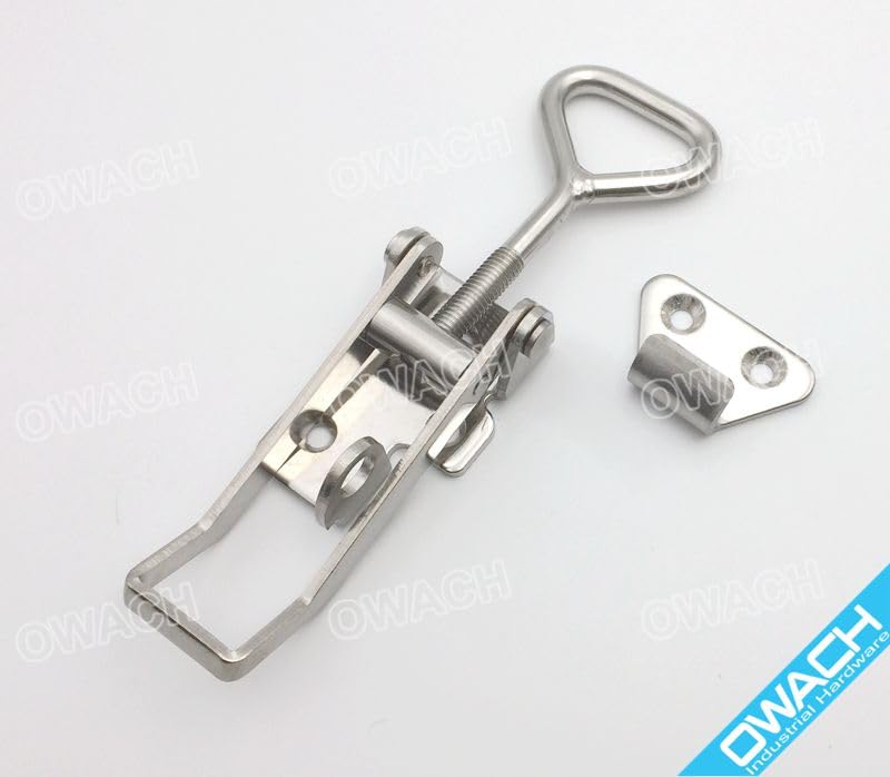 2 Pack OWACH Stainless Steel Adjustable Draw Latch Adjustable-Grip Padlockable Toggle Clamp (2 pack, Medium 3.78"~4.88") 2 pack, Medium 3.78"~4.88"