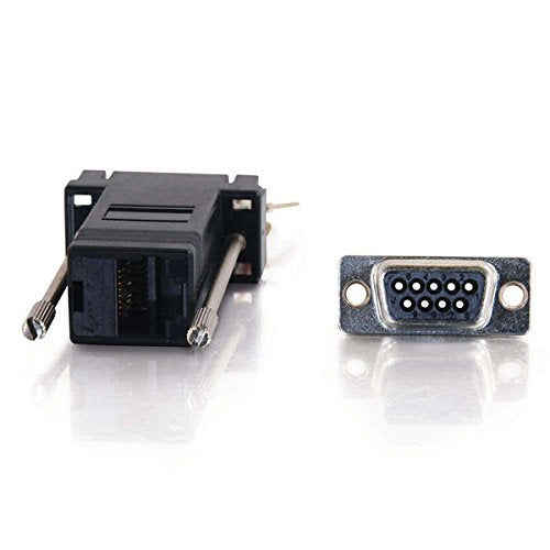 C2G 02947 RJ45 to DB9 Male Serial RS232 Modular Adapter, Black 1.5 Inch