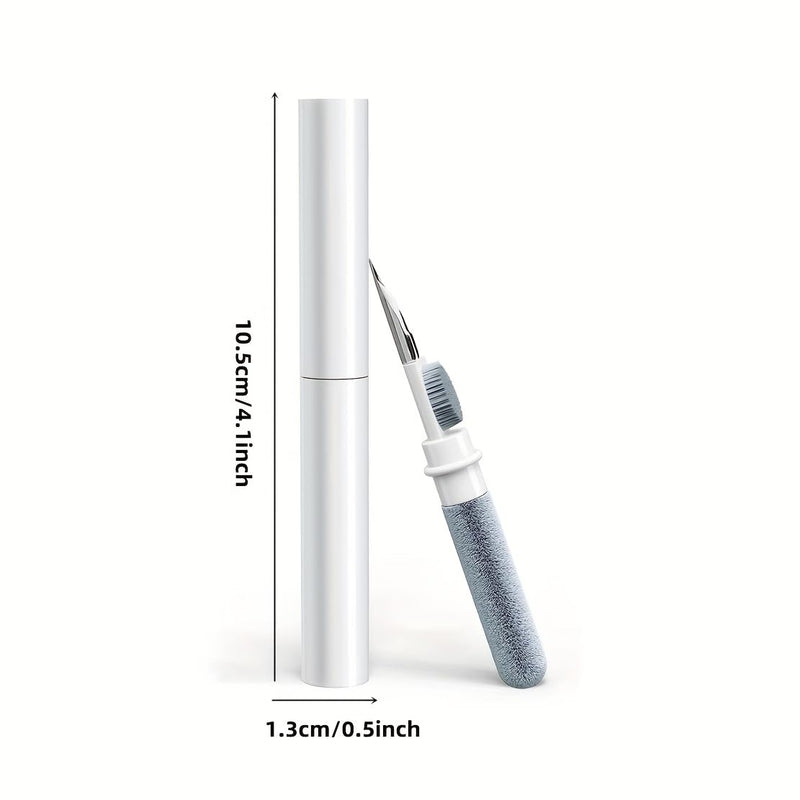 3-in-1 Earphone Cleaning Pen, Soft Brush & Flocked Sponge Cleaner for Bluetooth Earbuds, Phone and Earphone Case, White