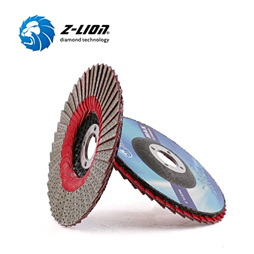 Z-LION 2 Pcs 4" Flap Sanding Disc Diamond Electroplated Grit 60 Sanding Sandpaper Wheel
