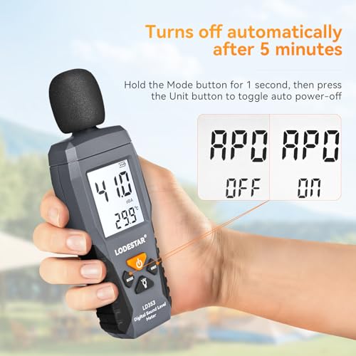 LODESTAR LD353 Decibel Meter, Digital Sound Level Meter 30 – 130 dBA dB Meter to Measure Noise, Audio Noise Measure Device Backlight MAX/MIN, Data Hold Dual Ranges Use for Home Factory