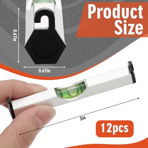 Kingdder 12 Pcs Aluminum String Line Level, 3 in Mini String Line Level