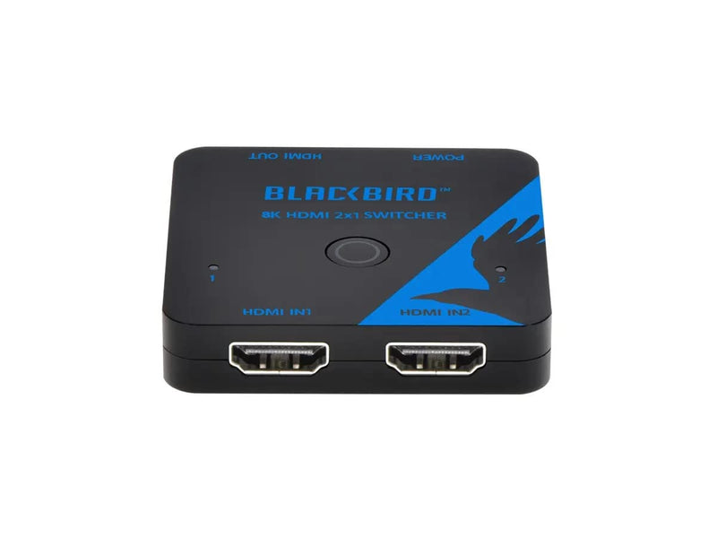 Monoprice 2x1 HDMI Switch, 8K@60Hz, 4K@120Hz, 48Gbps, HDMI 2.1, HDCP 2.3, HDR10+ and Dolby Vision, Low Latency Support, for HDTV, Xbox, PS5/4/3, Blu-Ray Player, Fire TV, Roku - Blackbird Series