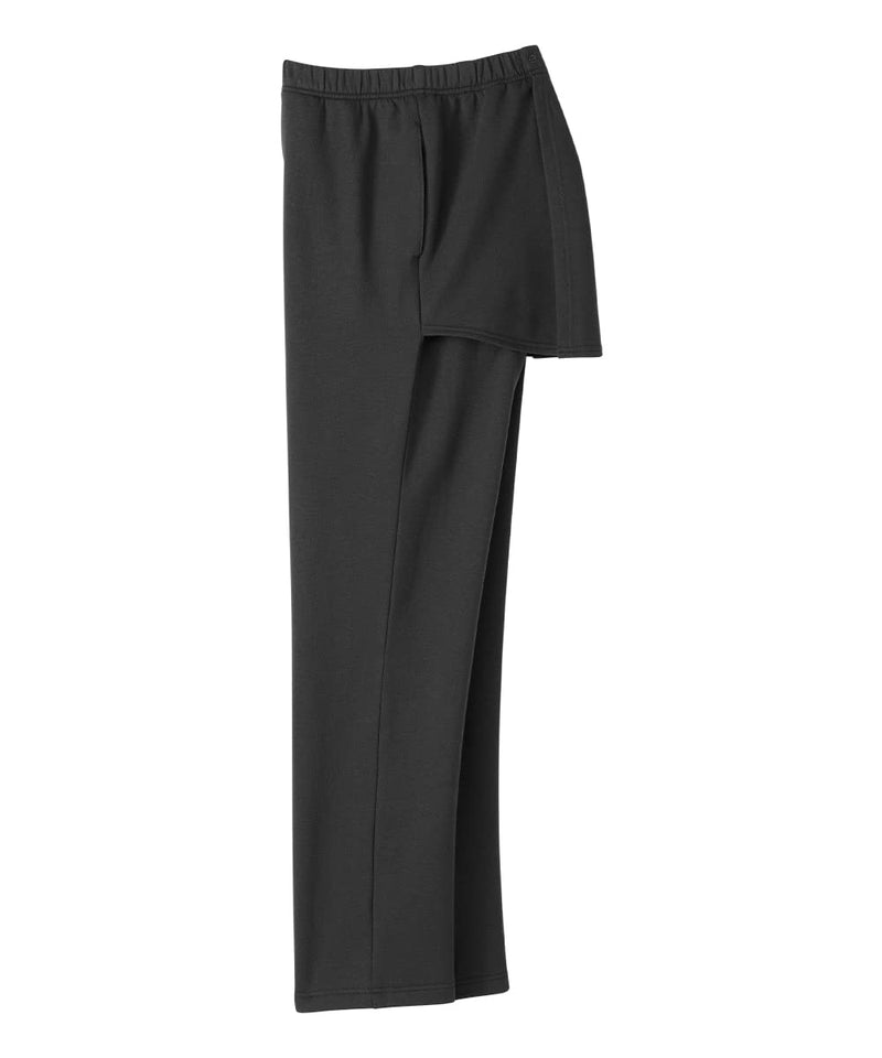 Silverts Men’s Adaptive Clothing Open Back Fleece Pants, Assisted Dressing Bottoms for Elderly, Nursing Home & Rehab Wear X-Large Classic Black