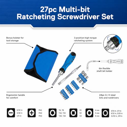 K.balt 27-Piece Ratcheting Multi-bit Screwdriver Set