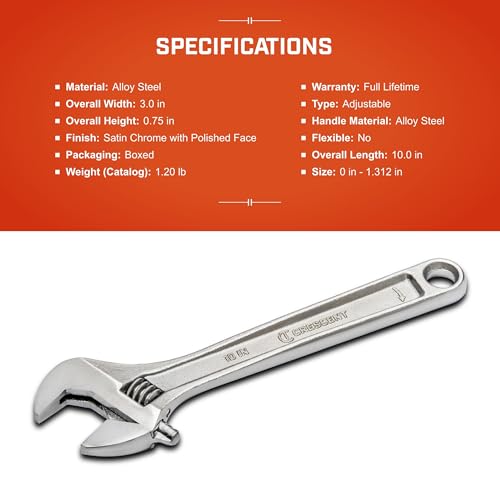 Crescent Tools 10" Chrome Finish Adjustable Wrench
