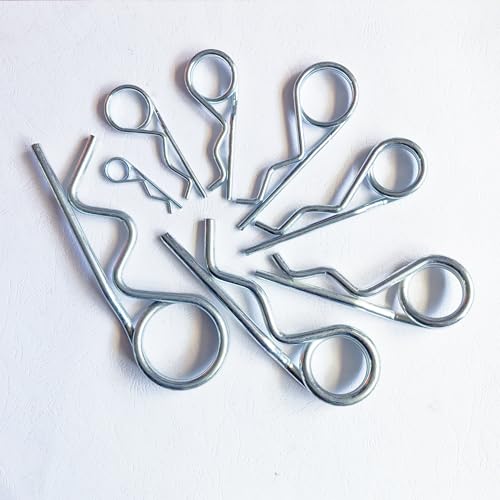 Steel Double Ring R-Pin Wave Pin, Quick Lock Clout Pin for Farm Lawn Garden Locking Fasteners (0.31x6.02in(8x153mm) 2Pcs) 0.31x6.02in(8x153mm) 2Pcs
