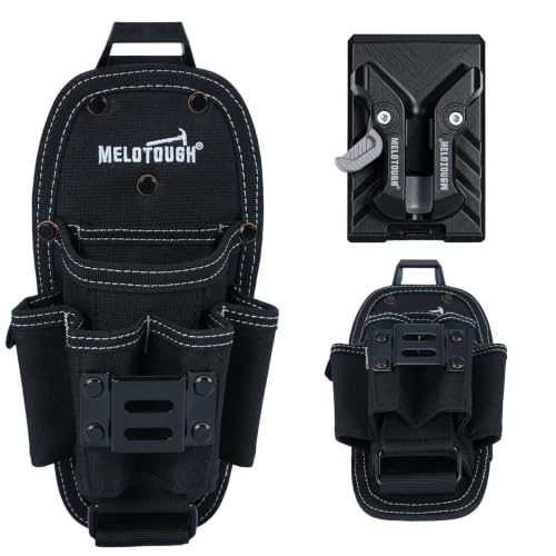 MELOTOUGH 7-Pocket Small Tool Pouch with Quick-Release Belt Clip (Black)