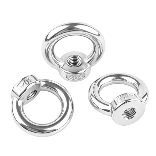 M12-1/2 Lifting Eye Nut Ring Shape 304 Stainless Steel Eye Threaded Nuts - 5PCS M12-1/2"